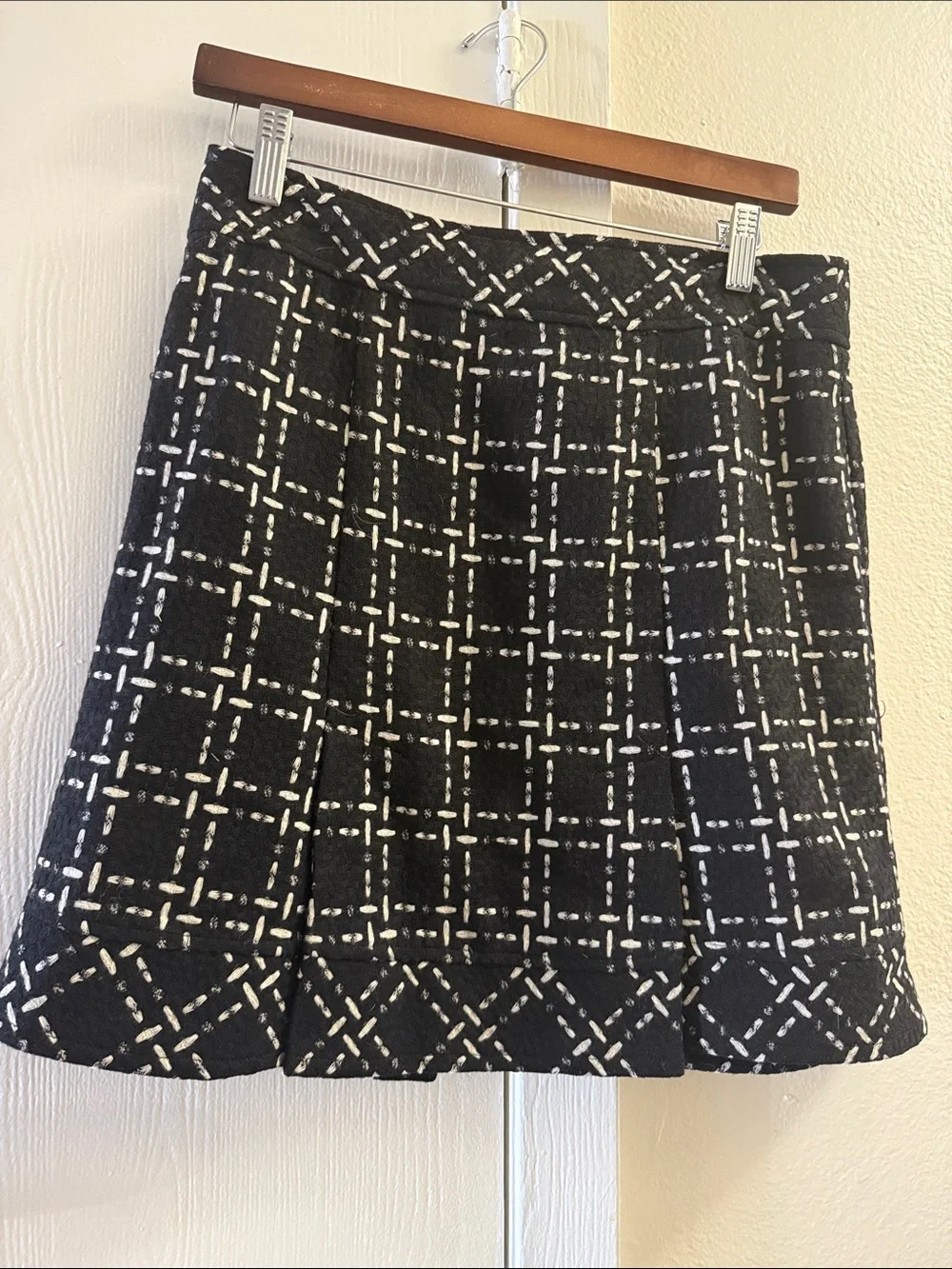 Nanette Lepore Black and White Check Tweed Blazer